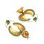 22K Gold Plated Turquoise Stone Studded Contemporary Mini Jhumki Dangler Earrings