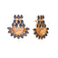 22K Gold Plated Crystal Studded Contemporary Floral Shaped Stud Earrings