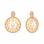 22K Gold Plated Cubic Zirconia Studded Contemporary Moon Shaped Pearl Drop Chandbalis