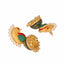 22K Gold Plated Pearls Studded Contemporary Shaped Enamel Jhumkas