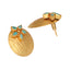 22K Gold-Plated Turquoise Flower Stud Earrings
