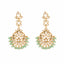 22K Gold Plated Regal Green Kundan Chandbali Earrings