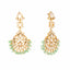 22K Gold Plated Regal Green Kundan Chandbali Earrings