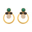 22K Gold Plated Cubic Zirconia Studded Contemporary Stone Earrings