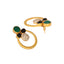 22K Gold Plated Cubic Zirconia Studded Contemporary Stone Earrings