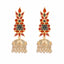 22K Gold-Plated Enamel & Beaded Dome Shaped Jhumka Earrings