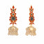 22K Gold-Plated Enamel & Beaded Dome Shaped Jhumka Earrings