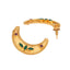 22K Gold Plated Green Lunar Earrings