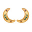 22K Gold Plated Green Lunar Earrings
