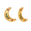 22K Gold Plated Green Lunar Earrings