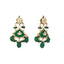 22K Gold Plated Emerald Grace Dangler Earrings