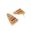 Gold Bling Pink Kundan Stud Earrings