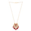 22K Gold Plated Arc Kundan Ruby Drops Necklace