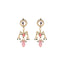 22K Gold Plated Pearl Empress Flora Pink Stone Drops Necklace Set