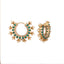 Kanika Floral Green Hoop Earrings
