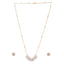 American Diamond Sunkissed Pearl Bloom Minimal Necklace Set