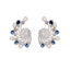 Rhodium Plated Blue Mystic Flare Stud Earrings