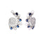 Rhodium Plated Blue Mystic Flare Stud Earrings