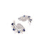 Rhodium Plated Blue Mystic Flare Stud Earrings