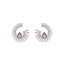 Rhodium Plated Celestial Amethyst Spark Stud Earrings