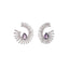 Rhodium Plated Celestial Amethyst Spark Stud Earrings