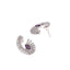 Rhodium Plated Celestial Amethyst Spark Stud Earrings