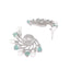 Rhodium Plated Pearl Mystic Flare Stud Earrings