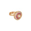 American Diamond Ruby Halo Adjustable Ring