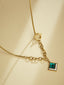 Gold-toned Geometric Pendant Necklace
