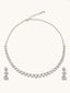 Gradate CZ Solitaire Silver Necklace Set