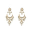 22K Gold Plated Crescent Kundan Drop Pearl Chandbali Earrings