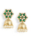 22K Gold Plated Panna Jhumki Earrings