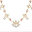 22K Gold Plated Regal Enamel Bloom Pearl Drop Necklace