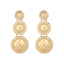 22K Gold Plated Stone Studded Contemporary Shaped Drop Earrings