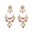22K Gold Plated Crescent Kundan Drop Pink Stone Chandbali Earrings