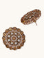 22k Gold Plated Round Stud Earrings