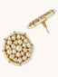 22K Gold-Plated Elegant Kundan Stone Studded & Pearl Beaded Disc Studs