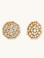 22K Gold-Plated Elegant Kundan Stone Studded & Pearl Beaded Disc Studs