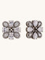 22K Gold-Plated Crystal & Zircon Stone Studded Floral Studs
