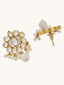 22K Gold-Plated Elegant MOP Studded Ethnic Pearl Drop Stud Earrings