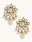 22K Gold-Plated Elegant MOP Studded Ethnic Pearl Drop Stud Earrings