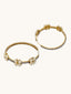 22K Gold-Plated Elegant Pearl Beaded Circular Hoop Earrings