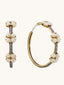 22K Gold-Plated Elegant Pearl Beaded Circular Hoop Earrings