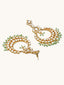 22K Gold-Plated Elegant Kundan Studded & Beaded Floral Chandbali Earrings