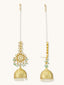 22K Gold-Plated Floral Jhumki Kundan Studded Kanauti Earrings