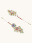 22K Gold-Plated Kundan Studded & Pearl Beaded Crescent Shaped Kanauti Earrings