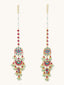 22K Gold-Plated Kundan Studded & Pearl Beaded Crescent Shaped Kanauti Earrings