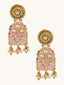 22K Gold-Plated Pearl Beaded Strings Floral Motifs Enamel Pendant Necklace Set