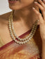 22K Gold-Plated Zircon Studded Enamel Embellished Dual Layered Necklace Set