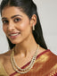 22K Gold-Plated Zircon Studded Enamel Embellished Dual Layered Necklace Set